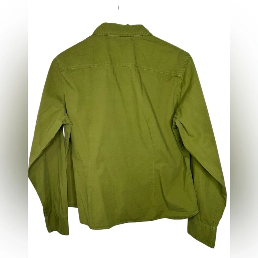 New York & Company Green Button-Up Long Sleeve Shirt Size XL - Picture 2 of 7